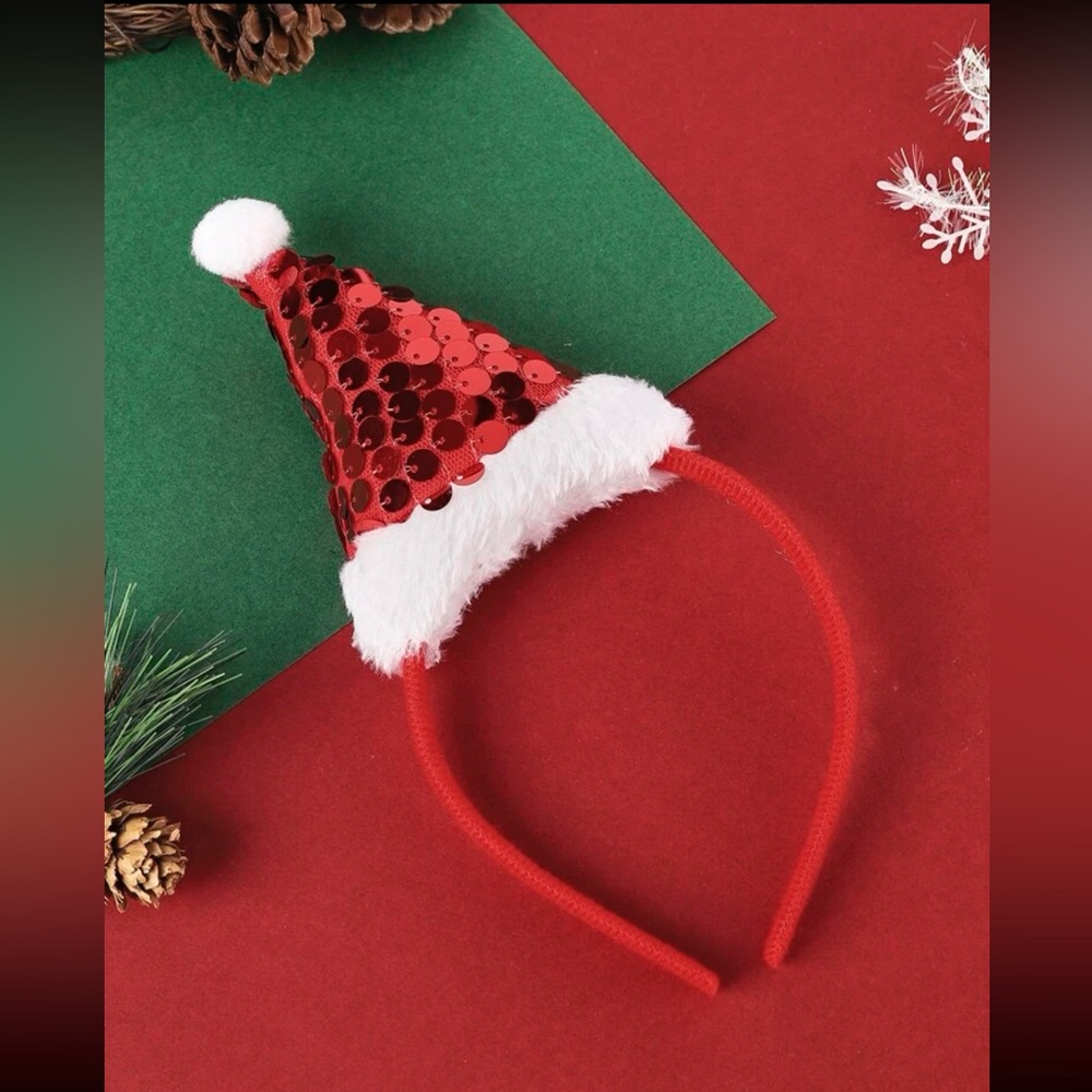 🤶🏻 Awesome Sequin Santa Hat Headband Headdress 🎅